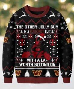 Washington Commanders Official NFL Deadpool Christmas Ugly Sweater NY