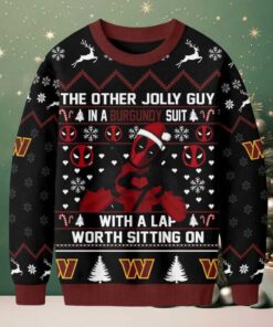 Washington Commanders Official NFL Deadpool Christmas Ugly Sweater NY