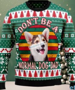 Welsh Corgi Dog Dad Ugly Christmas Sweater Green Funny Welsh Corgi Dog Dad Ugly Christmas Sweater Green Funny