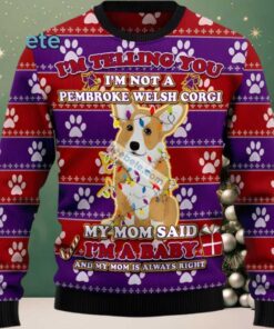 Welsh Corgi Dog Face Ugly Christmas Sweater Womens Purple Welsh Corgi Dog Face Ugly Christmas Sweater Womens Purple