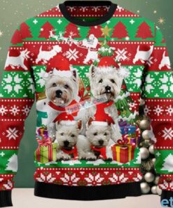 West Highland Terrier Dog Face Ugly Christmas Sweater Red Cheap West Highland Terrier Dog Face Ugly Christmas Sweater Red Cheap