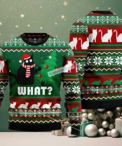 What Black Cat Ugly Christmas Sweater Light Up