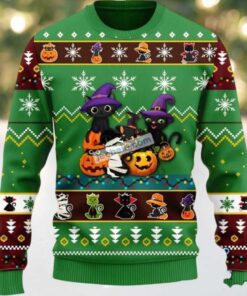 Witcher Noel Black Cat Dad Ugly Christmas Sweater