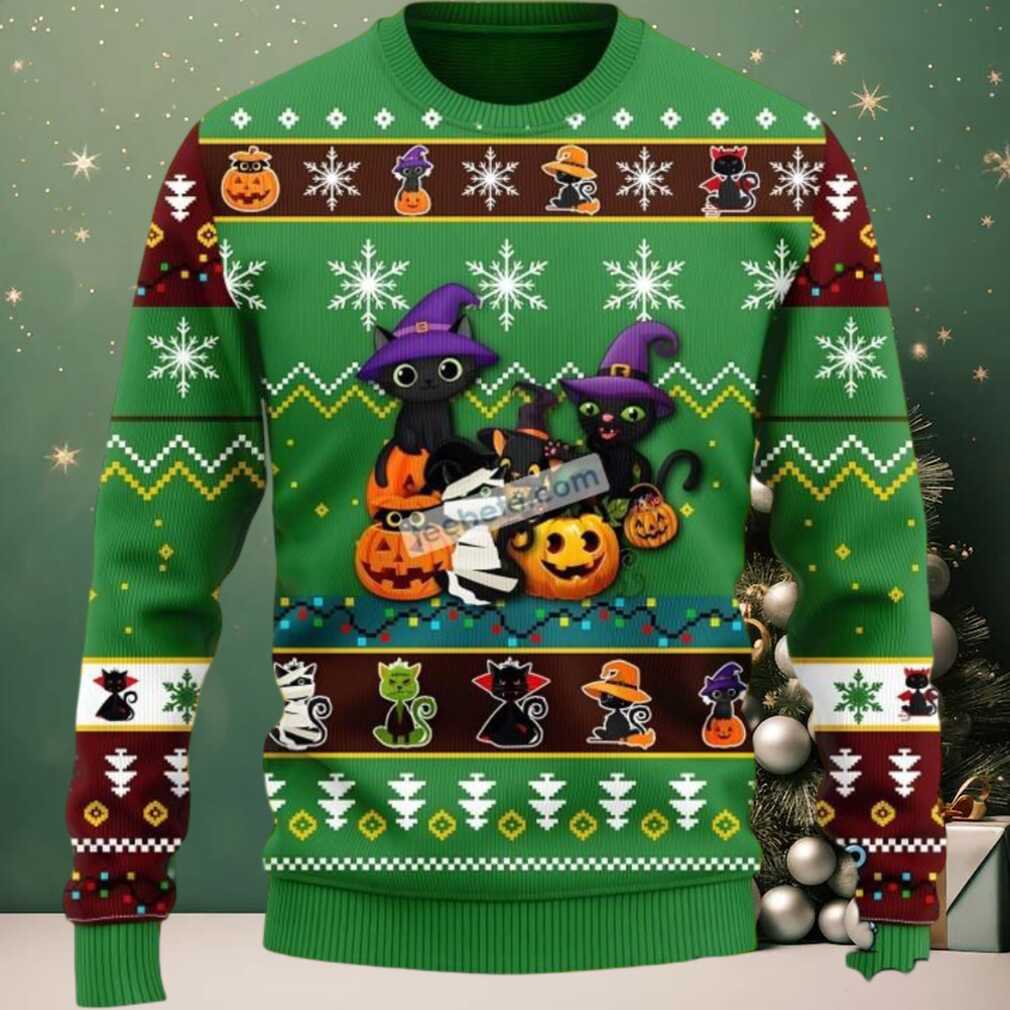 Witcher Noel Black Cat Dad Ugly Christmas Sweater Witcher Noel Black Cat Dad Ugly Christmas Sweater