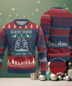 Xmas Gun Lover Ugly Christmas Sweater Glocking Around The Christmas Tree