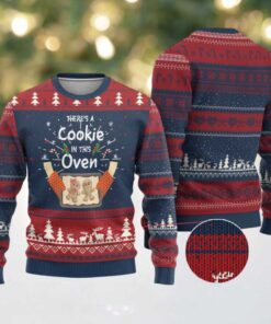 Xmas Pregnancy Ugly Christmas Sweater Gingerbread Baby Cookie In This Oven