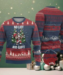 Xmas Santa Gymer Ugly Christmas Sweater No Lift No Gift Bodybuilding