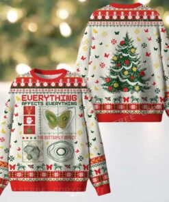 butterfly Ugly Christmas Knit Sweatshirt