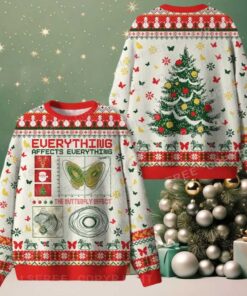 butterfly Ugly Christmas Knit Sweatshirt
