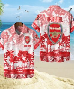 AFC Bournemouth Personalized Red & White Hawaiian Shirt