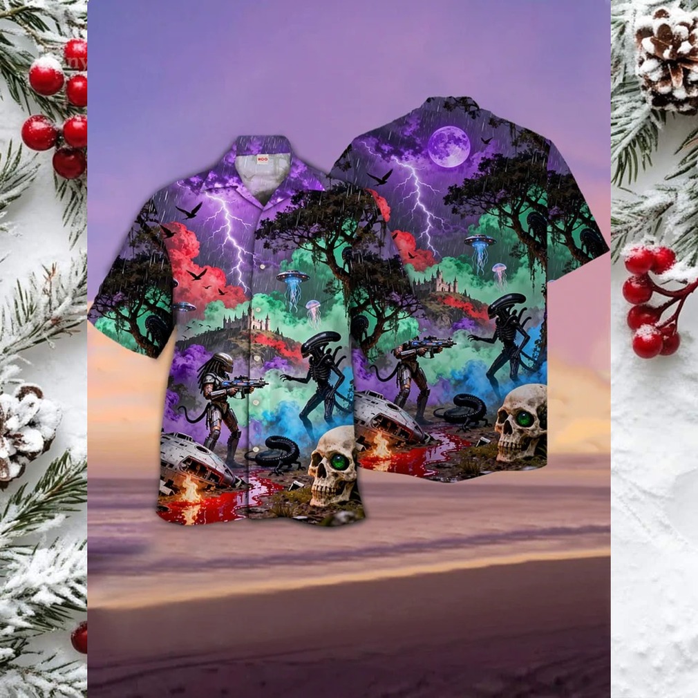 Alien vs. Predator Tropical Battle Hawaiian Shirt Alien vs. Predator Tropical Battle Hawaiian Shirt