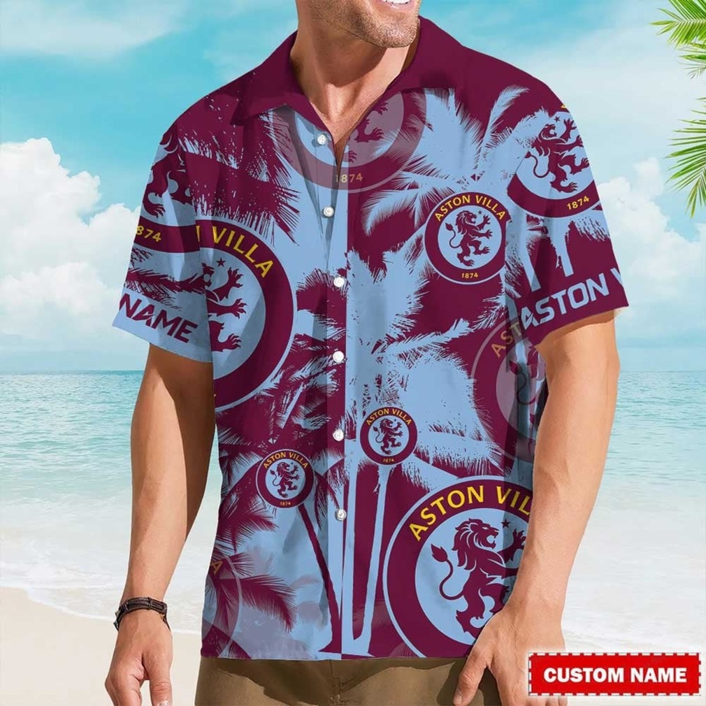 Aston Villa Hawaiian Shirt Claret & Blue Custom Name Aston Villa Hawaiian Shirt Claret & Blue Custom Name