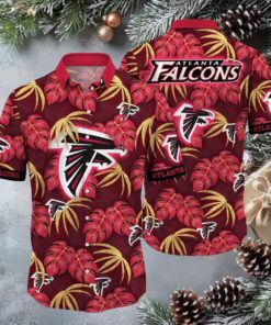 Atlanta Falcons Exclusive Design Short Sleeve Button Up Hawaiian Tropical Shirt