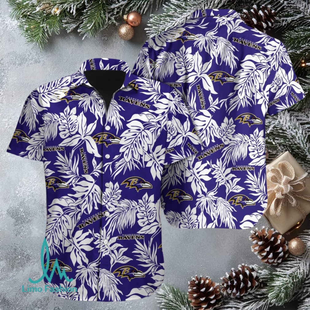 Baltimore Ravens Tropical Foliage Purple Crazy Hawaiian Shirt Baltimore Ravens Tropical Foliage Purple Crazy Hawaiian Shirt