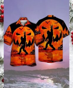 Bigfoot Halloween Rock Out Hawaiian Shirt