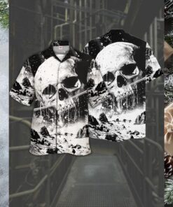 Black & White Gothic Hawaiian Shirt