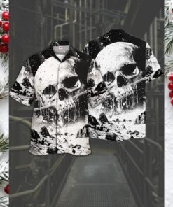 Black & White Gothic Hawaiian Shirt