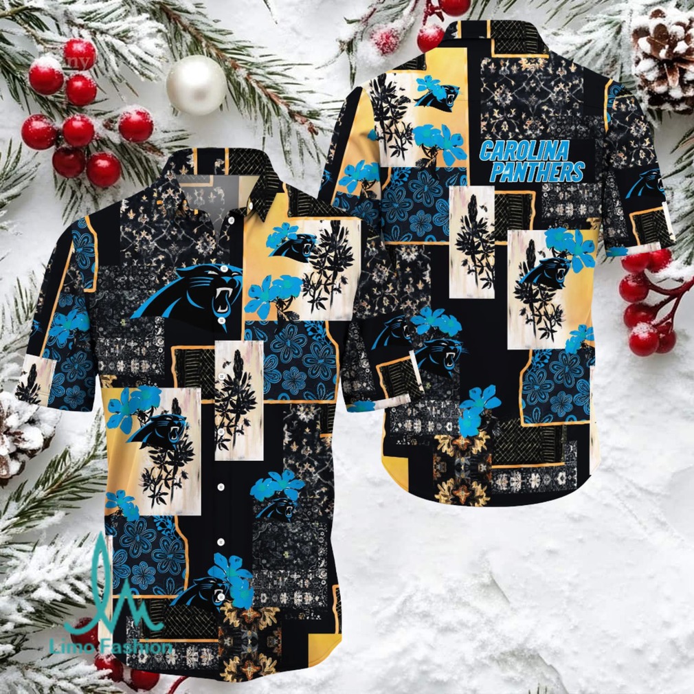 Carolina Panthers Tropical Flower Hawaiian Shirt Carolina Panthers Tropical Flower Hawaiian Shirt