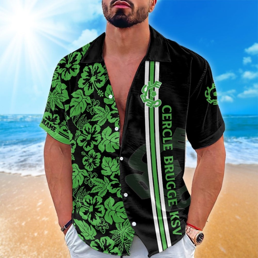 Cercle Brugge KSV Green Tropical Hibiscus Hawaiian Shirt Cercle Brugge KSV Green Tropical Hibiscus Hawaiian Shirt