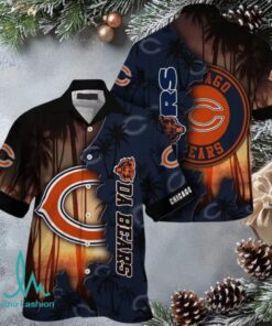 Chicago Bears Hawaiian Button Up Shirt Island Time Fan Fashion