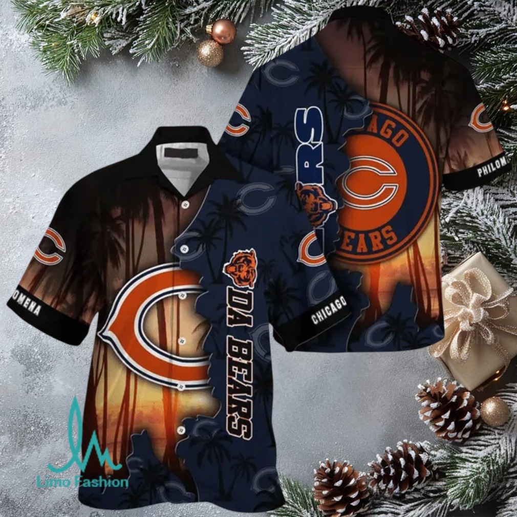 Chicago Bears Hawaiian Button Up Shirt Island Time Fan Fashion Chicago Bears Hawaiian Button Up Shirt Island Time Fan Fashion