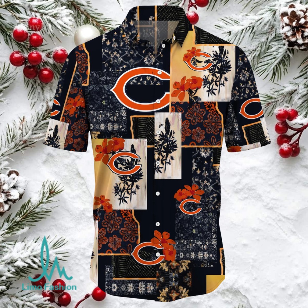Chicago Bears Hawaiian Shirt, NFL Aloha Button Up, Men’s Floral & Patchwork Style Chicago Bears Hawaiian Shirt, NFL Aloha Button Up, Men’s Floral & Patchwork Style