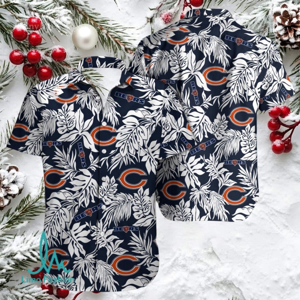 Chicago Bears Hibiscus Flower Line Hawaiian Shirt Chicago Bears Hibiscus Flower Line Hawaiian Shirt