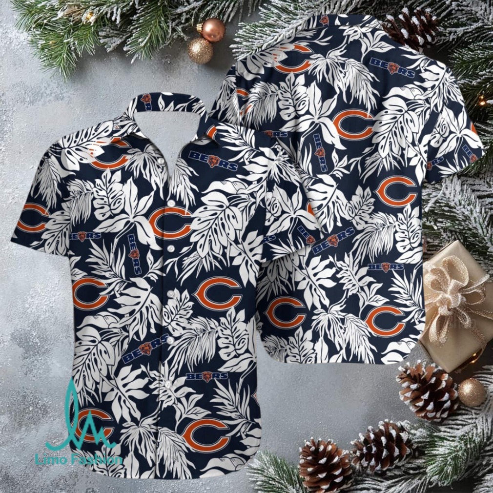 Chicago Bears Hibiscus Flower Line Hawaiian Shirt Chicago Bears Hibiscus Flower Line Hawaiian Shirt