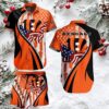 Cincinnati Bengals Tropical Leaf Mascot 3D Printed Summer Hawaiian Shirt Cincinnati Bengals Tropical Leaf Mascot 3D Printed Summer Hawaiian Shirt