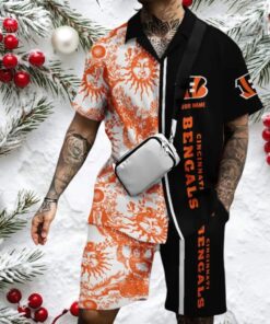 Cincinnati Bengals Split Design Hawaiian Shirt