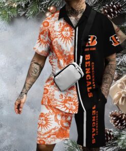Cincinnati Bengals Split Design Hawaiian Shirt