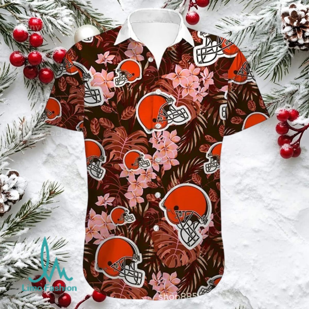 Cleveland Browns Hawaiian Shirt, NFL Football Tropical Aloha Tee Cleveland Browns Hawaiian Shirt, NFL Football Tropical Aloha Tee