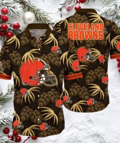 Cleveland Browns Tropical Flowers Hawaiian Shirt Cleveland Browns Tropical Flowers Hawaiian Shirt