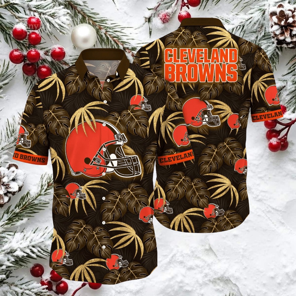 Cleveland Browns Tropical Flowers Hawaiian Shirt Cleveland Browns Tropical Flowers Hawaiian Shirt