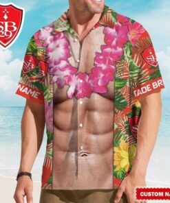 Custom Funny Abs Hawaiian Shirt Personalized Aloha Vacation Hawaiin Shirt