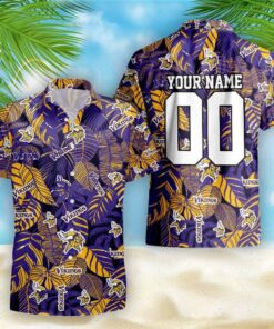 Custom Minnesota Vikings Purple & Gold Aloha Shirt