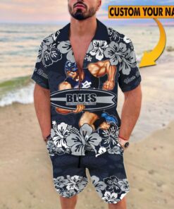 Custom Name AFL Carlton Football Club Aloha Hawaiin Shirt