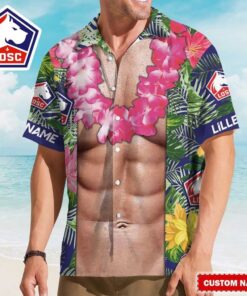 Custom Name LOSC Lille Muscle Beach Hawaiian Shirt