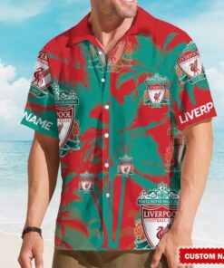 Custom Name Liverpool Football Club Hawaiian Beach Shirt