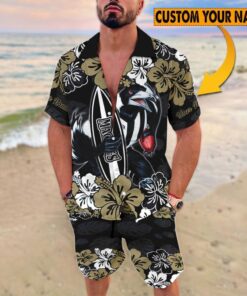 Custom Name Magpie Bird Print Summer Vacation Hawaiin Shirt