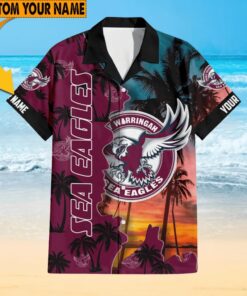 Custom Name Manly Warringah Sea Eagles Hawaiian Shirt