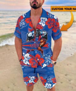 Custom Name Men’s Football Hawaiian Shirt and Shorts Set