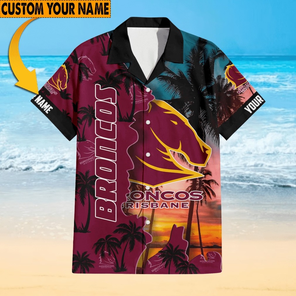 Custom Name NRL Brisbane Broncos Hawaiian Shirt Custom Name NRL Brisbane Broncos Hawaiian Shirt