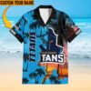 Custom Name Manchester United Hawaiian Shirt Red & Yellow Palm Print Custom Name Manchester United Hawaiian Shirt Red & Yellow Palm Print