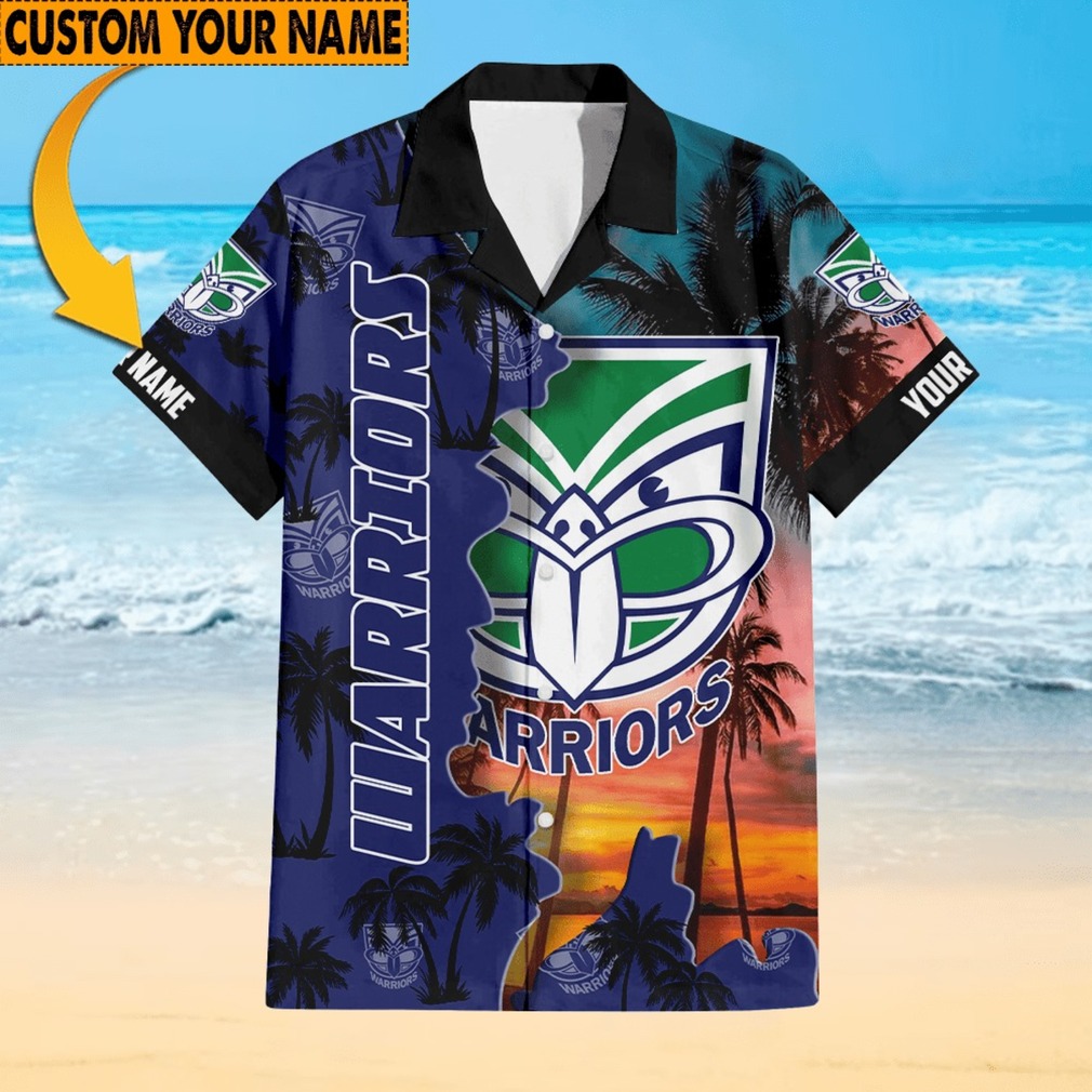 Custom Name New Zealand Warriors NRL Hawaiian Shirt Custom Name New Zealand Warriors NRL Hawaiian Shirt