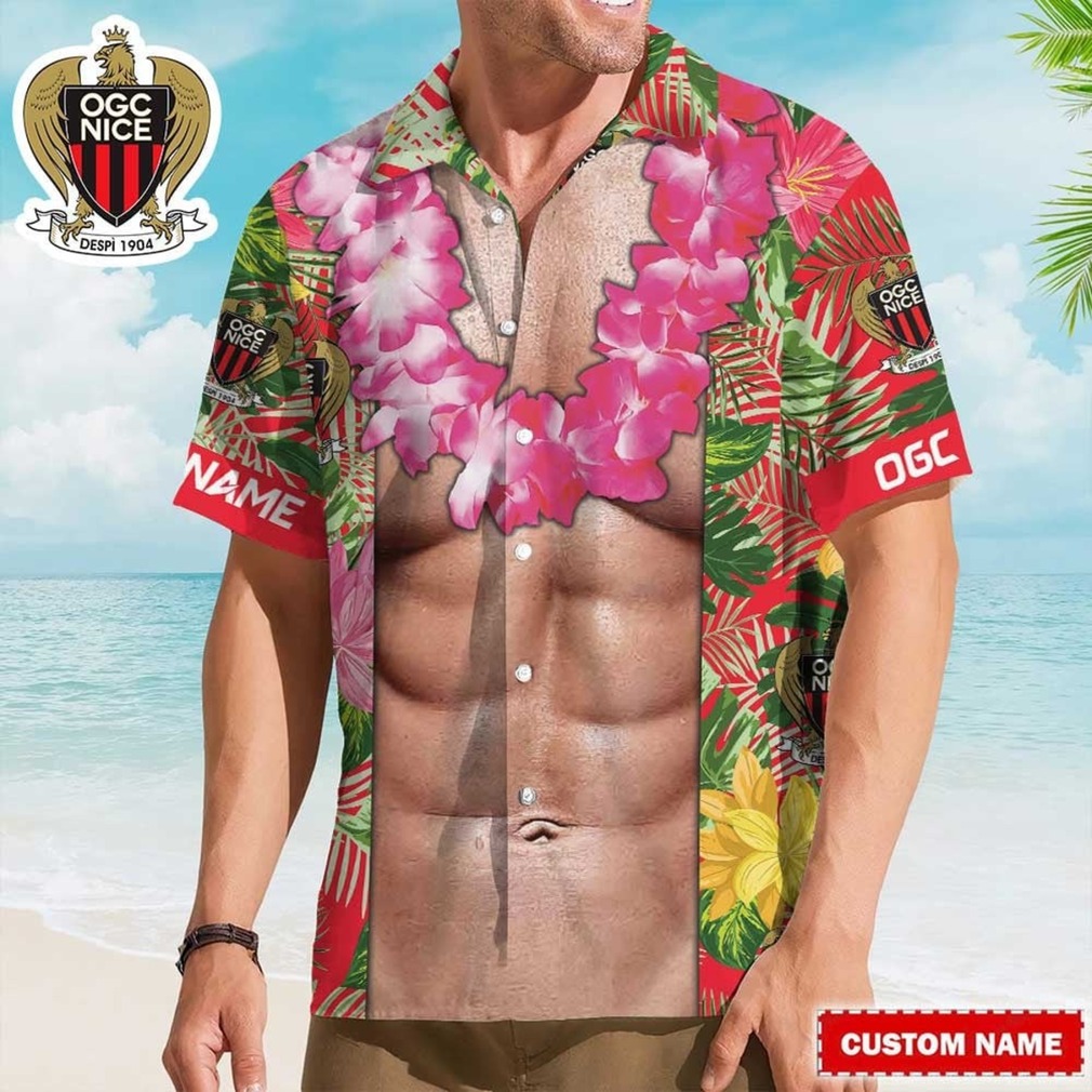 Custom Name OGC Nice Hawaiian Shirt Muscle Abs & Floral Design Custom Name OGC Nice Hawaiian Shirt Muscle Abs & Floral Design