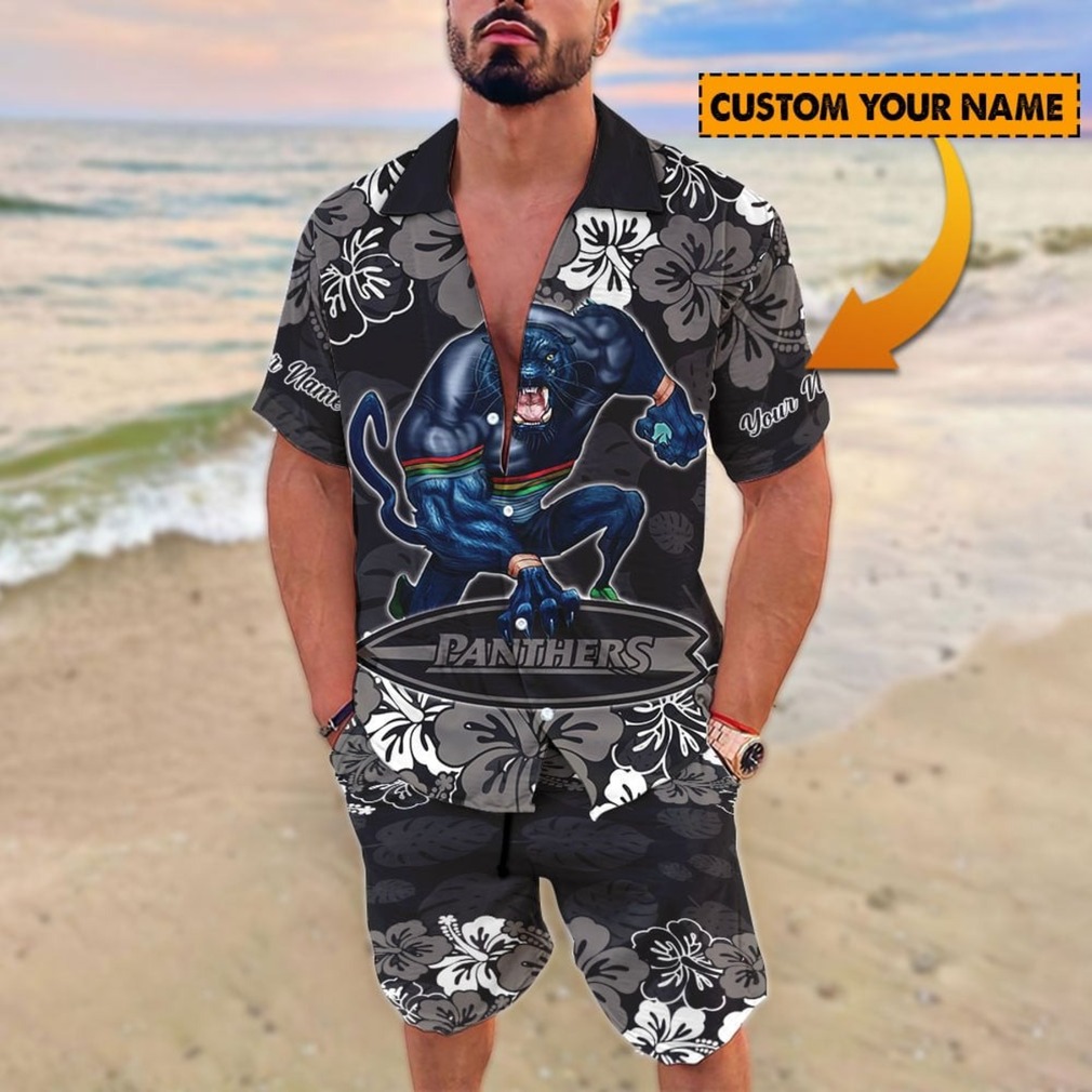 Custom Name Panthers Hawaiian Shirt & Shorts Set Custom Name Panthers Hawaiian Shirt & Shorts Set