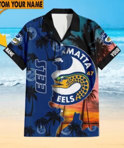 Custom Name Parramatta Eels Hawaiian Shirt