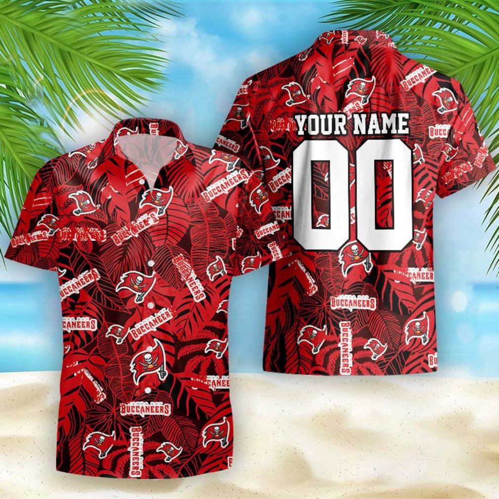 Custom Tampa Bay Buccaneers Tropical Aloha Hawaiian Shirt Custom Tampa Bay Buccaneers Tropical Aloha Hawaiian Shirt