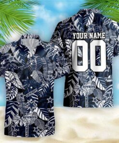 Customizable Los Angeles Chargers Hawaiian Beach Shirt
